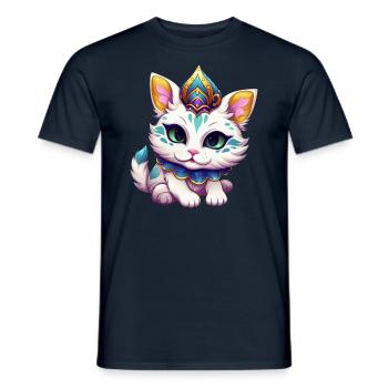 Mardi Gras Cat Carnival Comic - Men's T-Shirt - navy - Front - AI Model Male 178 light (178cm)