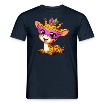 Mardi Gras Comic-Giraffe: Süße Feier - Männer T-Shirt - Navy - Vorne - AI Model Male 178 light (178cm)