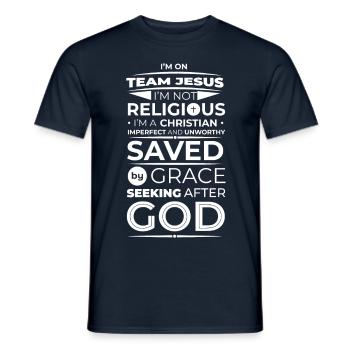Team Jesus - T-shirt homme - marine - Devant - AI Model Male 178 light (178cm)