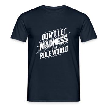 Stop the madness - Men's T-Shirt - navy - Front - AI Model Male 178 light (178cm)
