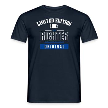 Limited Edition 100% - Richter - Original - Men's T-Shirt - navy - Front - AI Model Male 178 light (178cm)