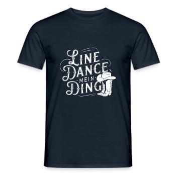 Line Dance Gruppe Training mein Tanzsport - Männer T-Shirt - Navy - Vorne - AI Model Male 178 light (178cm)