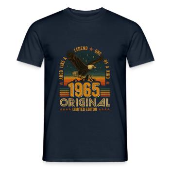 Jahrgang1965 60.Geburtstag Origiginal 1965 Vintage - Männer T-Shirt - Navy - Vorne - AI Model Male 178 light (178cm)