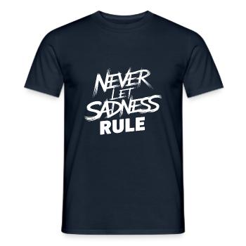 Ne laissez pas la tristesse régner l’emporter - T-shirt homme - marine - Devant - AI Model Male 178 light (178cm)