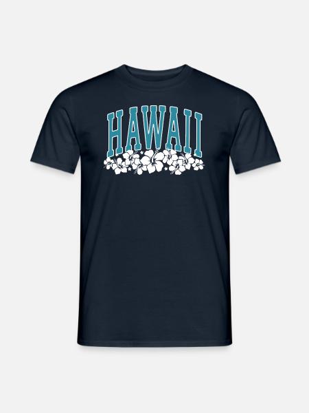 HAWAII - Hibiskus - Surfer - Sommer - Männer T-Shirt - Navy