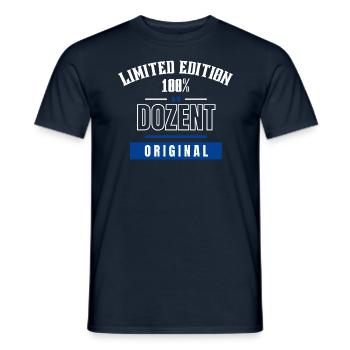 Limited Edition 100% - Dozent - Original - Männer T-Shirt - Navy - Vorne - AI Model Male 178 light (178cm)