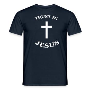 Kreuz Jesus Christus Christentum Erlöser Messias - Männer T-Shirt - Navy - Vorne - AI Model Male 178 light (178cm)
