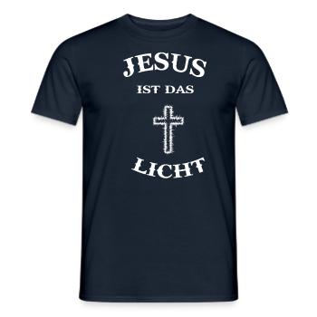 Jesus Kreuz Religion Christentum Messias Erlöser - Männer T-Shirt - Navy - Vorne - AI Model Male 178 light (178cm)