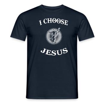 Jesus Christentum Messias Erlöser Gott Spruch - Männer T-Shirt - Navy - Vorne - AI Model Male 178 light (178cm)