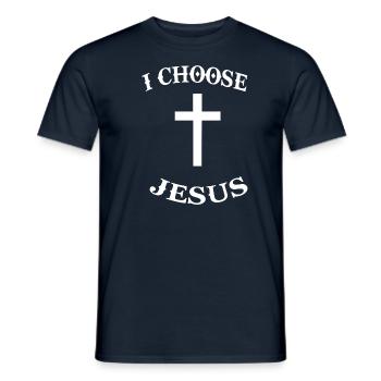 Jésus Religion Christianisme Croix Dicton - T-shirt homme - marine - Devant - AI Model Male 178 light (178cm)