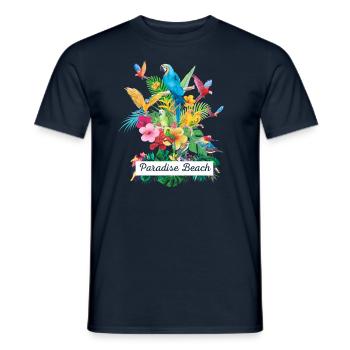 Paradise Beach - Men's T-Shirt - navy - Front - AI Model Male 178 light (178cm)