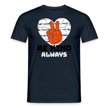 Peace Sign Kind Always Orange Unity Day - Men's T-Shirt - navy - Front - AI Model Male 178 light (178cm)