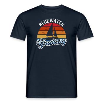 Capitaine de Yachting Bluewater, Sailor Skipper Sailor - T-shirt homme - marine - Devant - AI Model Male 178 light (178cm)