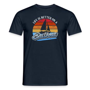 Capitaine de voilier, Sailor Skipper Sailor - T-shirt homme - marine - Devant - AI Model Male 178 light (178cm)