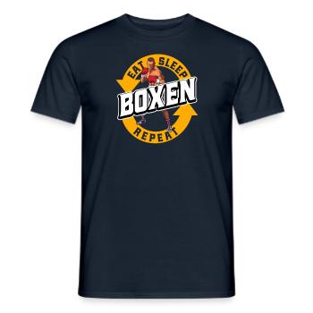 Eat Sleep Boxen Repeat Boxer Boxen Boxsport - Männer T-Shirt - Navy - Vorne - AI Model Male 178 light (178cm)