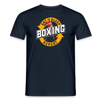 Eat Sleep Boxen Repeat Boxer Boxen Boxsport - Männer T-Shirt - Navy - Vorne - AI Model Male 178 light (178cm)