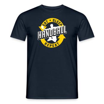 Handballspieler Handballer Eat Sleep Handball - Männer T-Shirt - Navy - Vorne - AI Model Male 178 light (178cm)