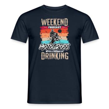 Weekend forecast Motocross Supermoto Motorrad - Männer T-Shirt - Navy - Vorne - AI Model Male 178 light (178cm)