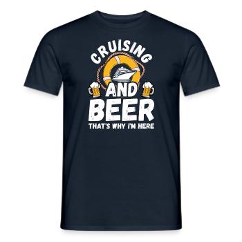 Croisière Croisière Vacances Buveur de bière - T-shirt homme - marine - Devant - AI Model Male 178 light (178cm)