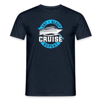 Manger Sleep Cruise Repeat Cruiser - T-shirt homme - marine - Devant - AI Model Male 178 light (178cm)