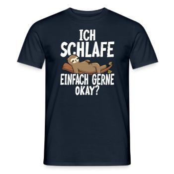 Morgenmuffel Faultier - Männer T-Shirt - Navy - Vorne - AI Model Male 178 light (178cm)