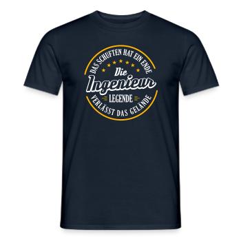 INGENIEUR Rente 2023 eine echte Legende verlässt - Männer T-Shirt - Navy - Vorne - AI Model Male 178 light (178cm)