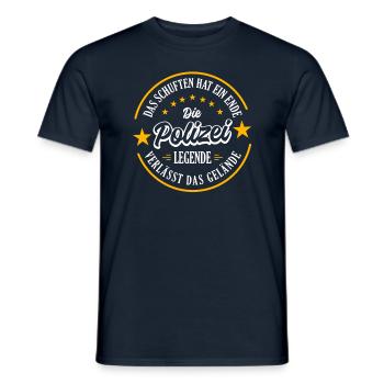 POLICEMAN Pension 2023 laisse une véritable légende - T-shirt homme - marine - Devant - AI Model Male 178 light (178cm)