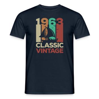 1963 Classic vintage sailing 60th birthday - Men's T-Shirt - navy - Front - AI Model Male 178 light (178cm)