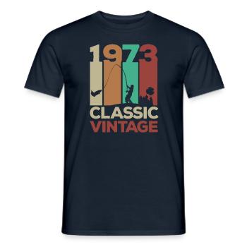 1973 50e anniversaire Vintage Rétro - T-shirt homme - marine - Devant - AI Model Male 178 light (178cm)