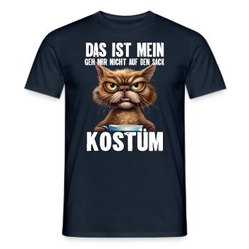 Katze Kostüm Kaffee - Männer T-Shirt - Navy - Vorne - AI Model Male 178 light (178cm)