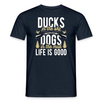 Chasseurs de canards Chiens de chasse aux canards excursion de chasse - T-shirt homme - marine - Devant - AI Model Male 178 light (178cm)