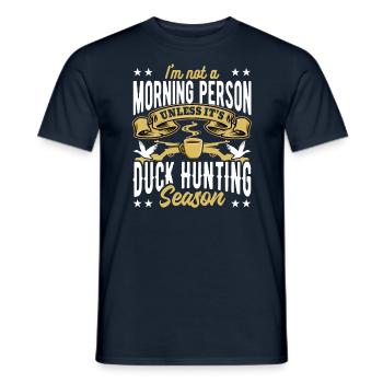 Chasseurs de canards Chiens de chasse aux canards excursion de chasse - T-shirt homme - marine - Devant - AI Model Male 178 light (178cm)