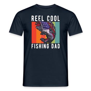 Accessoires de pêche pour la fête des pères, Reel Cool Dad - T-shirt homme - marine - Devant - AI Model Male 178 light (178cm)
