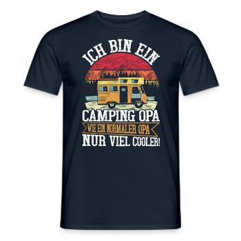 ICH BIN EIN CAMPING OPA, WIE EIN NORMALER OPA ... - Männer T-Shirt - Navy - Vorne - AI Model Male 178 light (178cm)
