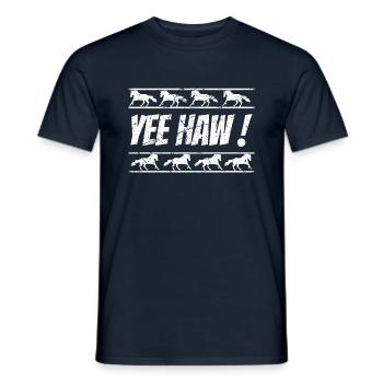 Yee-haw, Rider, Rider, Horses, Rodeo, Cowboy - Men's T-Shirt - navy - Front - AI Model Male 178 light (178cm)