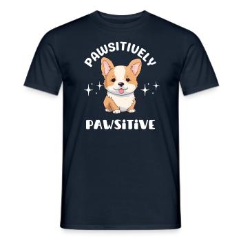 Pawsitively Pawsitive Corgi - Men's T-Shirt - navy - Front - AI Model Male 178 light (178cm)