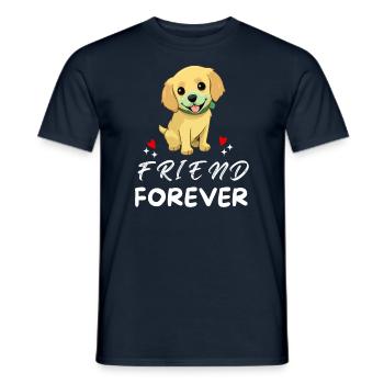 Friend Forever Golden Retriever - Men's T-Shirt - navy - Front - AI Model Male 178 light (178cm)