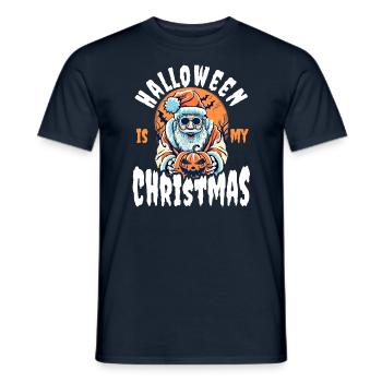 Halloween is my Santa Claus - Men's T-Shirt - navy - Front - AI Model Male 178 light (178cm)