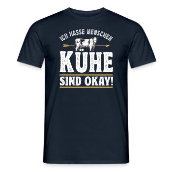 Landwirt Milchbauer Kuhbauer Kühe sind okay - Männer T-Shirt - Navy - Vorne - AI Model Male 178 light (178cm)