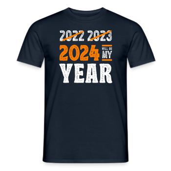 Le réveillon du Nouvel An 2024 sera mon année - T-shirt homme - marine - Devant - AI Model Male 178 light (178cm)