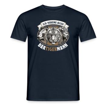 Vikinger Bär Tiger Mann Bärtigermann Wortspiel - Männer T-Shirt - Navy - Vorne - AI Model Male 178 light (178cm)