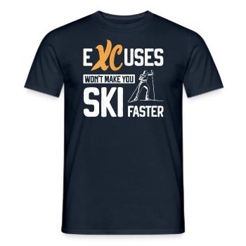 XC Ausreden Langlauf Langlauf Ski Nordischer Ski Biathlon - Männer T-Shirt - Navy - Vorne - AI Model Male 178 light (178cm)