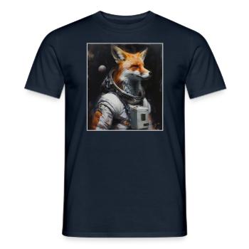 Space Travel, Foxes, Rocket, Astronaut, Fox, Outer Space - Men's T-Shirt - navy - Front - AI Model Male 178 light (178cm)