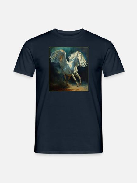 Engel, Kunst, Humor ,Muli , Pony, Pferd mit Flügel - Männer T-Shirt - Navy
