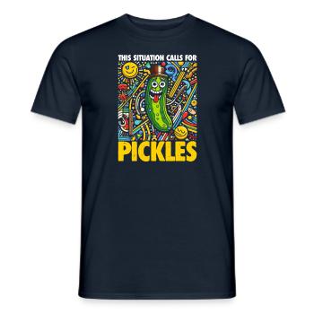 This Situation Calls For Pickles - Gurken Geschenk - Männer T-Shirt - Navy - Vorne - AI Model Male 178 light (178cm)