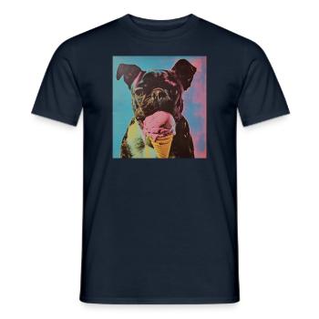 Eis Hund Sommer Eiskreme Eisdiele FUNNY Hunde - Männer T-Shirt - Navy - Vorne - AI Model Male 178 light (178cm)