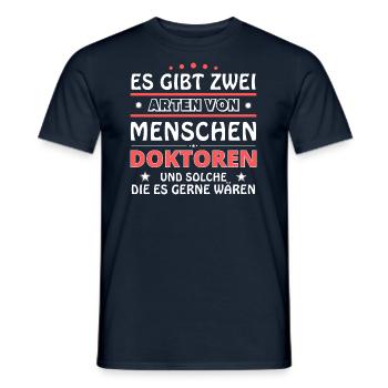 Cadeau de médecin - deux types de... design - T-shirt homme - marine - Devant - AI Model Male 178 light (178cm)