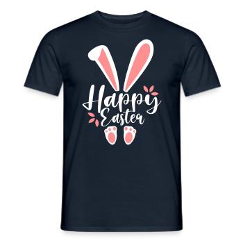 Happy Easter Bunny - Männer T-Shirt - Navy - Vorne - AI Model Male 178 light (178cm)