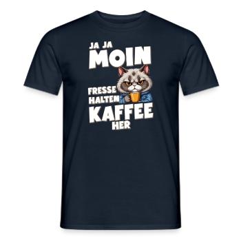 Zum Kaffeetrinken geboren zur Arbeit gezwungen - Männer T-Shirt - Navy - Vorne - AI Model Male 178 light (178cm)