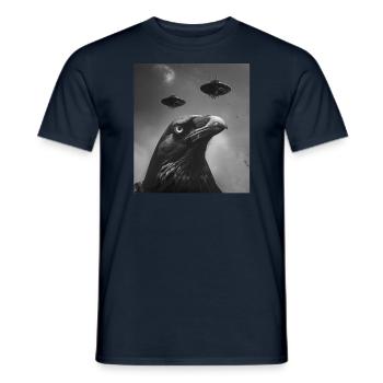 FUN Artist Popart Design, Selfie with UFO Raven - Men's T-Shirt - navy - Front - AI Model Male 178 light (178cm)